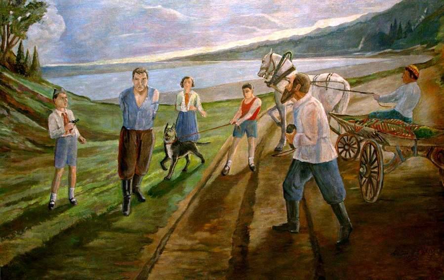 899x567, 76 Kb / телега, собака, шпион, пионер, крестьяне