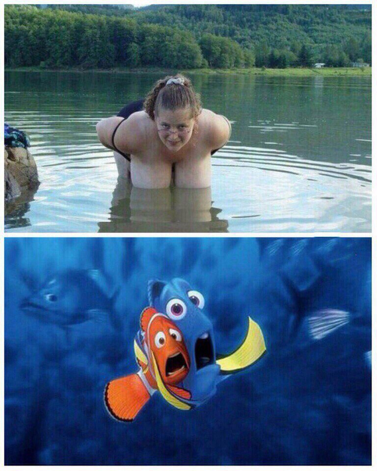 768x960, 146 Kb / Dory, рыбки, мультфильм, лес, природа, топлес, водоём