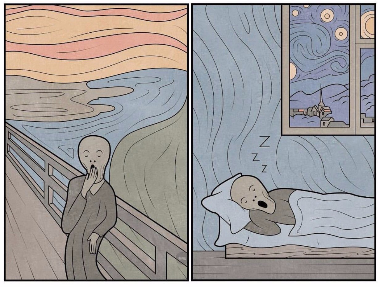 1231x931, 233 Kb / крик, мунк, сон, зевок