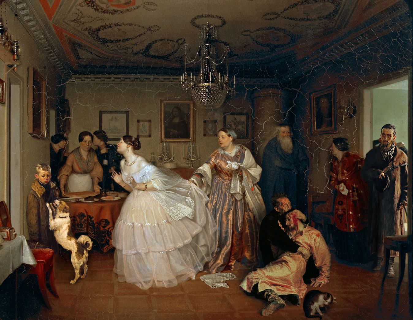 1348x1046, 246 Kb / сватовство майора, иван грозный, опять двойка, картины, русская классика, не ждали