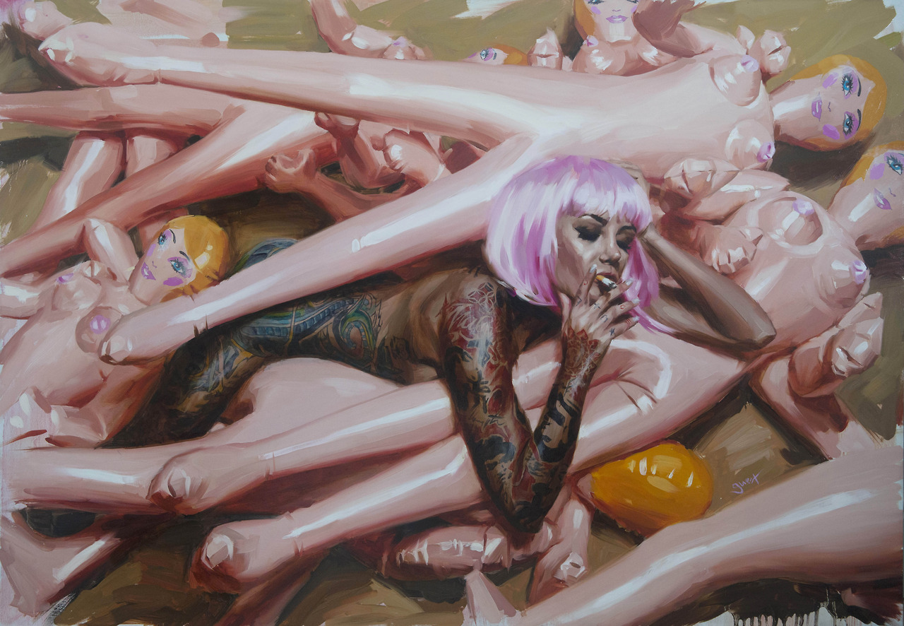 1280x886, 363 Kb / куклы, тату, сигарета, рисунок, мальвина