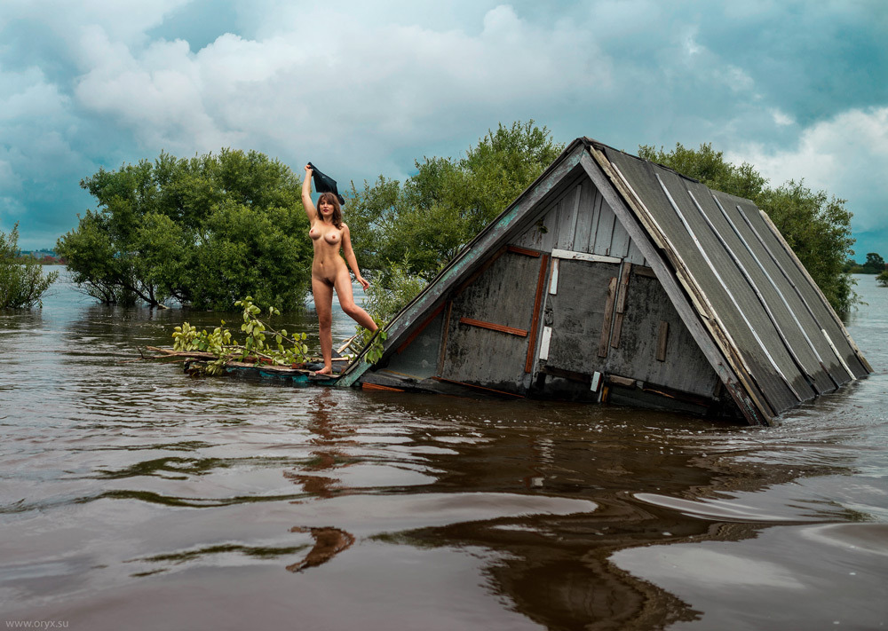 1000x711, 252 Kb / крыша, потоп, машет