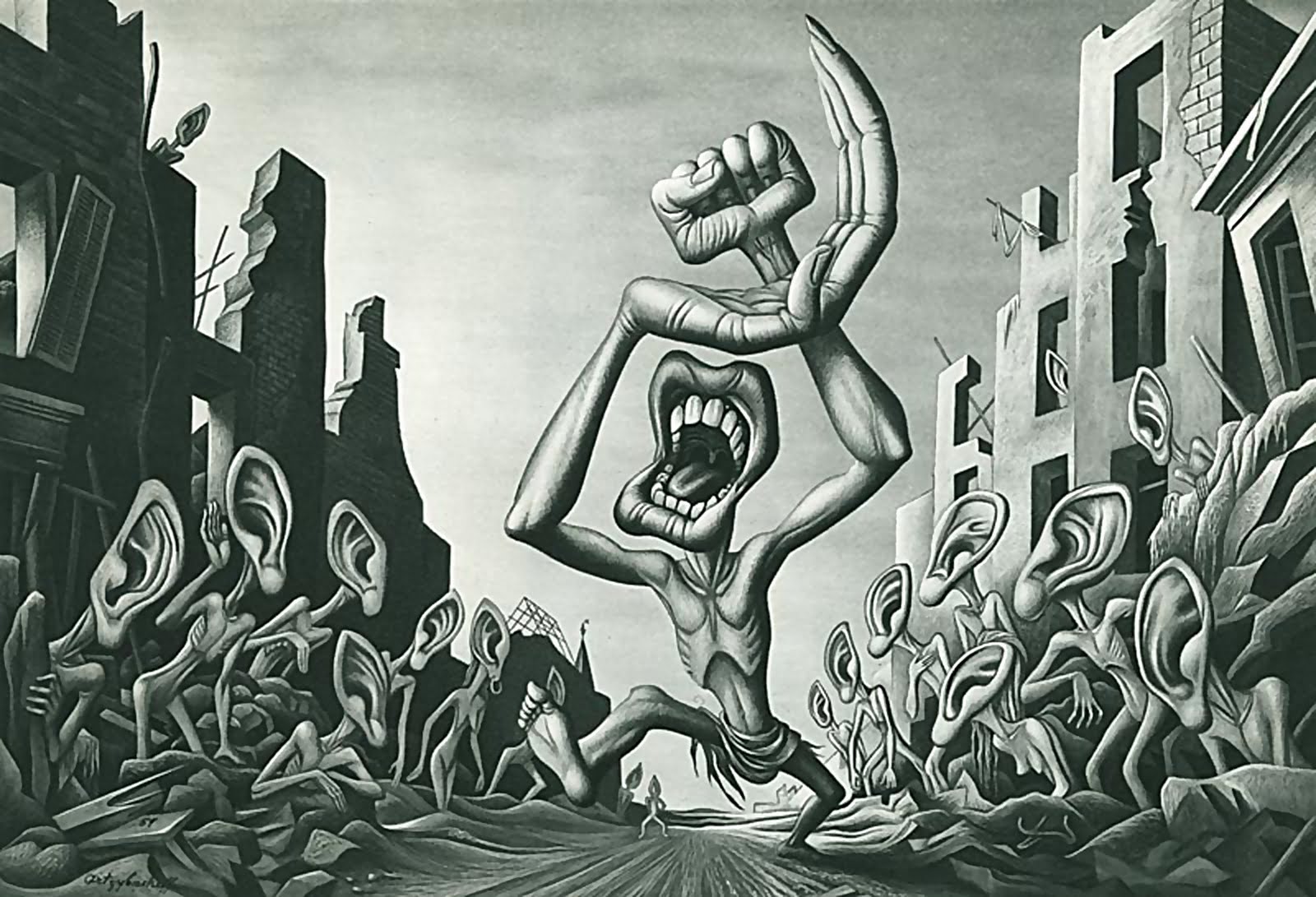 1600x1091, 237 Kb / Борис Арцыбашев, техно, сюр, коммунизм, серп и молот