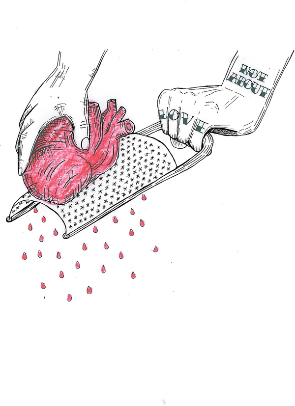 600x827, 184 Kb / рисунок, рука, сердце, терка, тату, нелюбовь