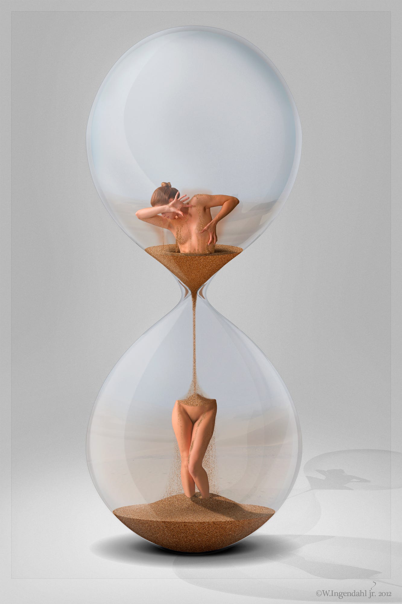 1333x2000, 182 Kb / песочные, часы, женщина, сюрреализм, werner ingendahl