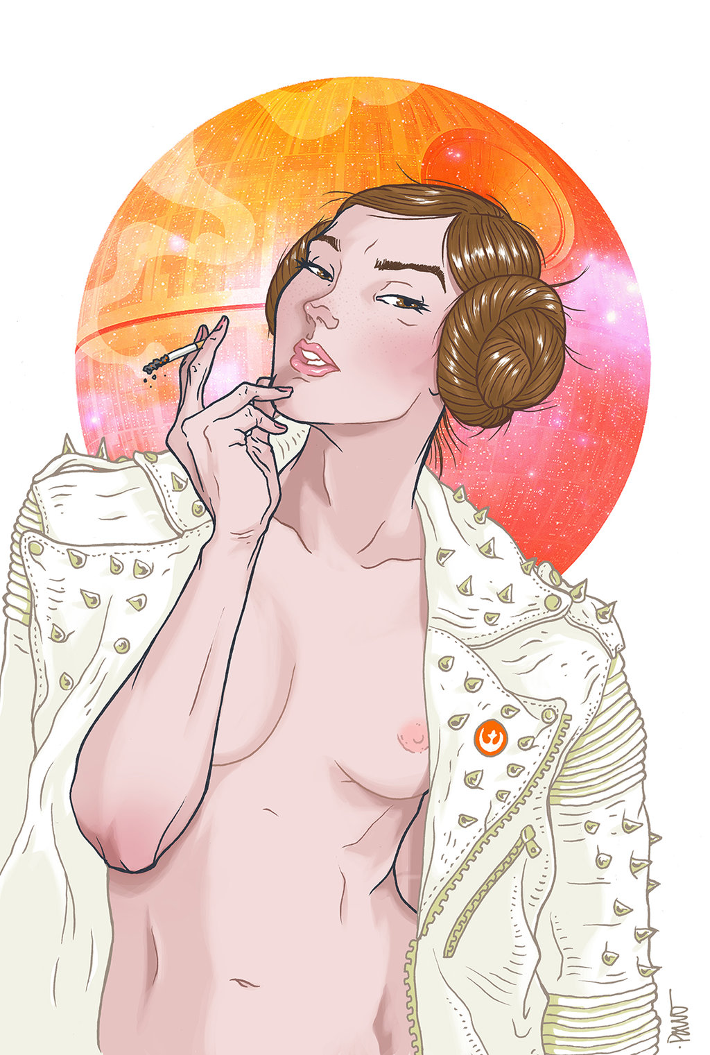 1024x1521, 328 Kb / Лея, баранки, сигарета, металл, косуха, paulorocker