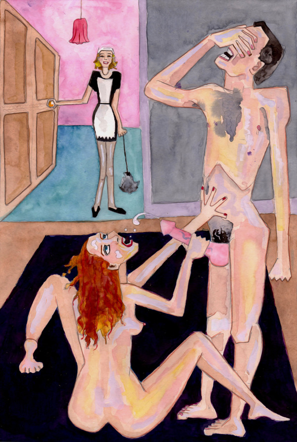 600x893, 196 Kb / Горничная, оргазм, эякулят, стыд, смех, спермосборник