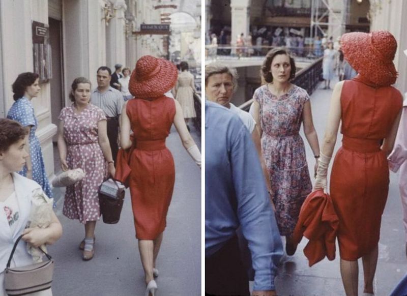 800x582, 73 Kb / платье, шляпа, красное, взгляды, ссср