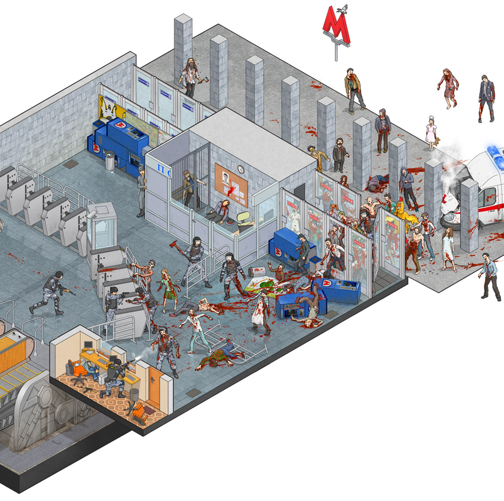 1000x995, 316 Kb / метро, зомби