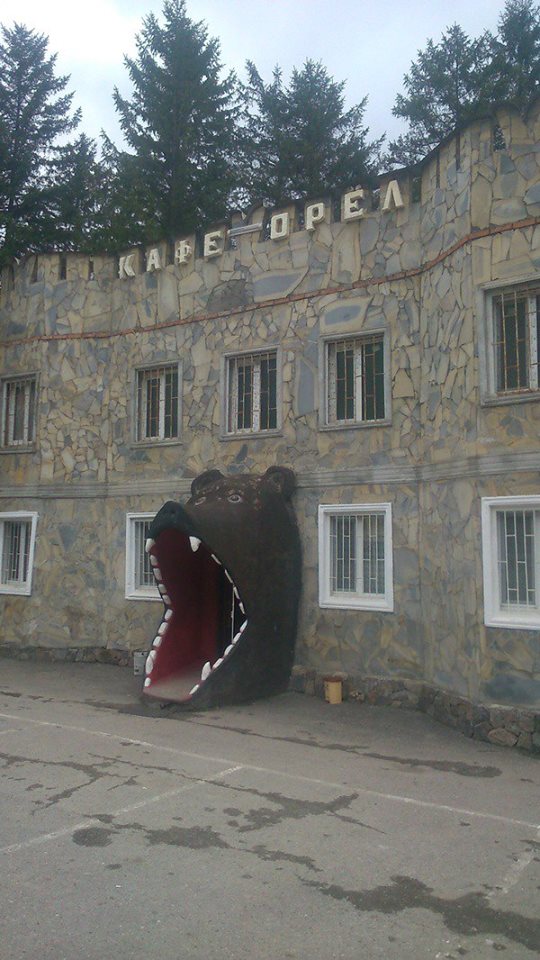 540x960, 108 Kb / медведь, вход, кафе Орёл, здание