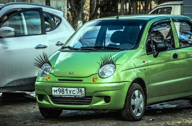 732x480, 78 Kb / авто, матиз, фары, ресницы, глаза, дэу
