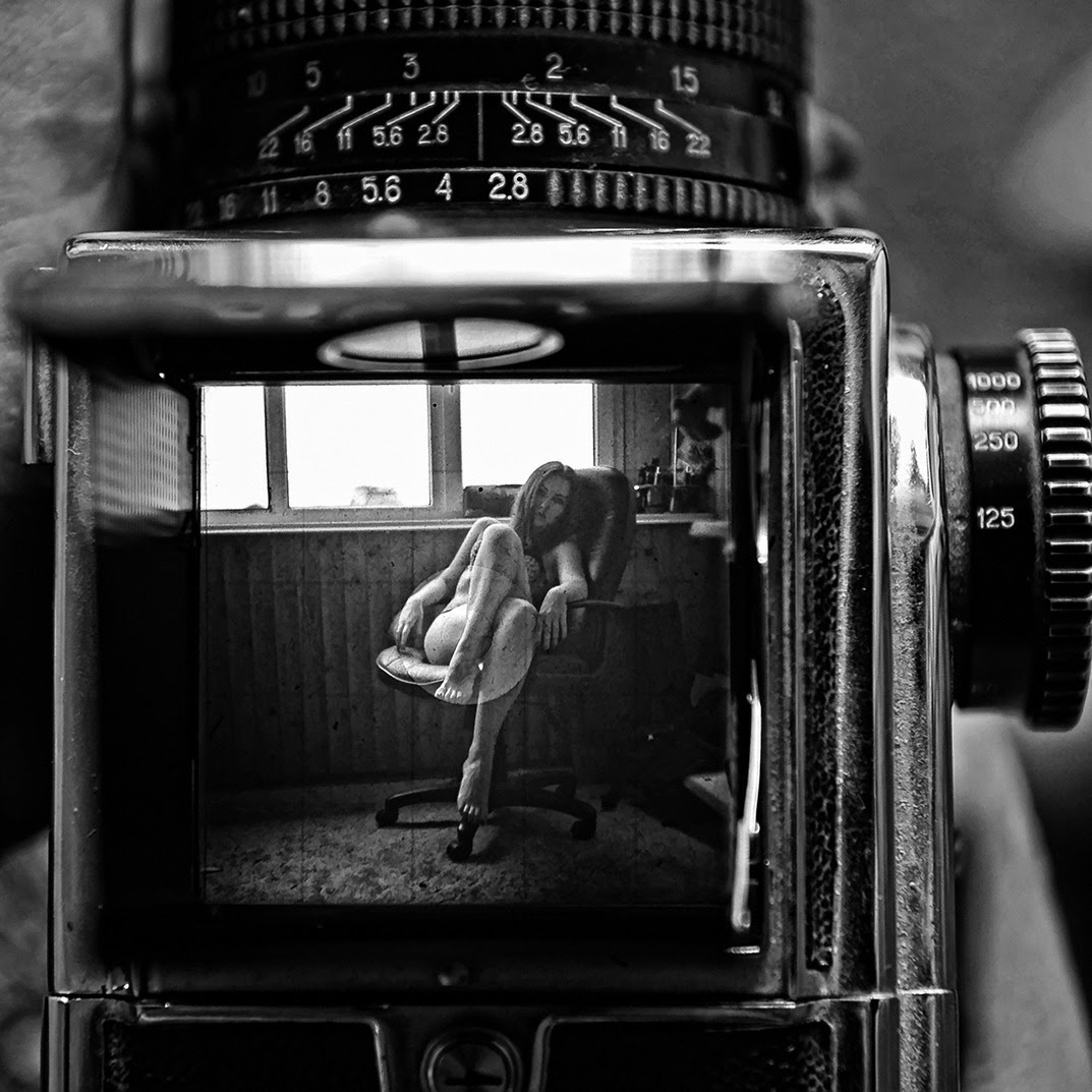 1073x1073, 189 Kb / Ч/б, фотоаппарат, голая, кресло, окно