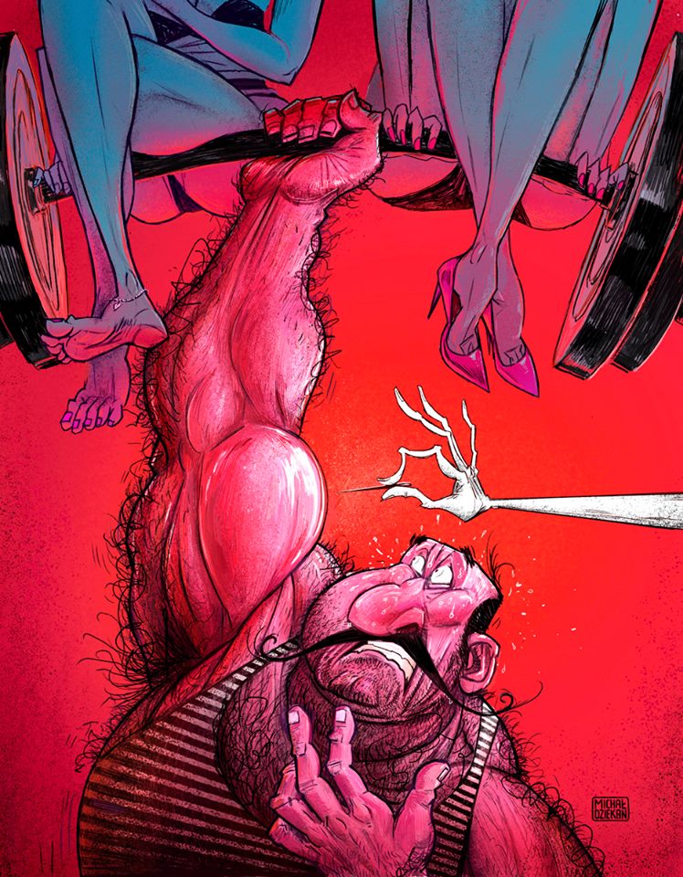 748x960, 179 Kb / силач, штанга, ноги, иголка, бицепс, Michal Dziekan