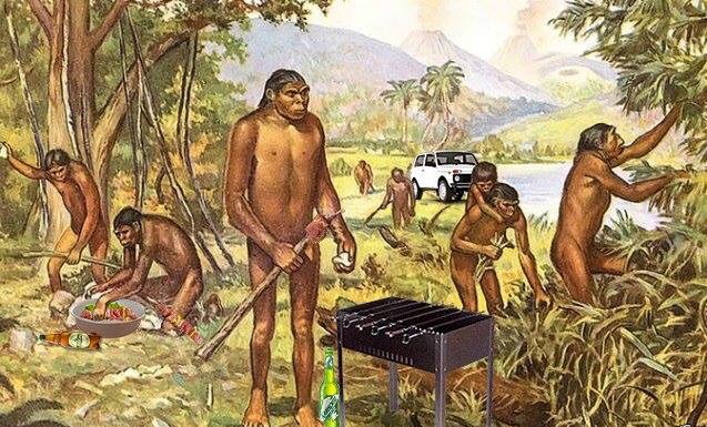 637x385, 147 Kb / мангал, шашлыки, приматы