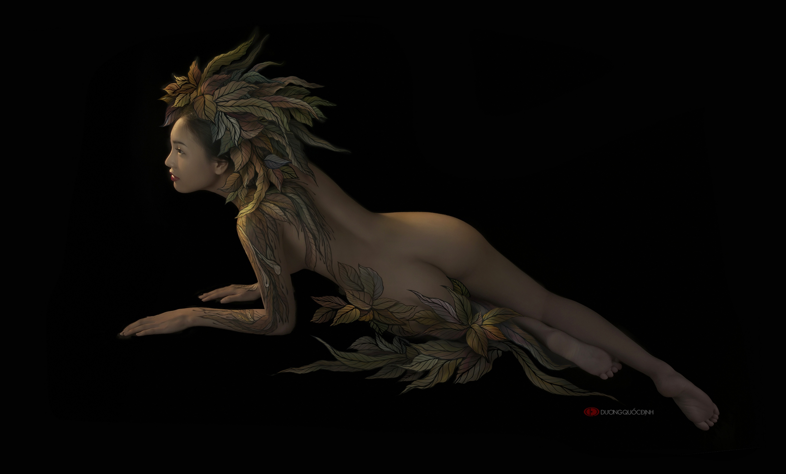 3000x1810, 591 Kb / листья, рисунок, duongquocdinh