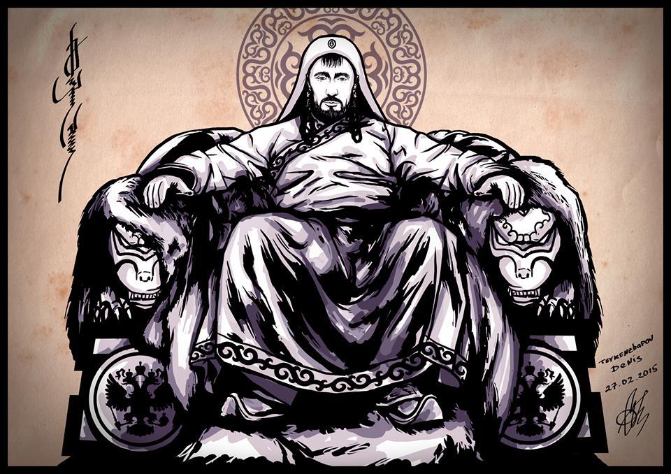 960x678, 142 Kb / путин, хан, престол, политота, азиат, балахон