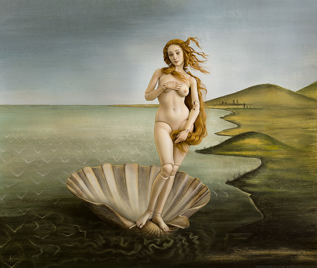 1200x1015, 469 Kb / венера, ботичелли, раковина, кукла