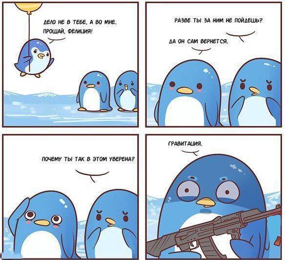 584x533, 60 Kb / пингвины, шарик, автомат, гравитация