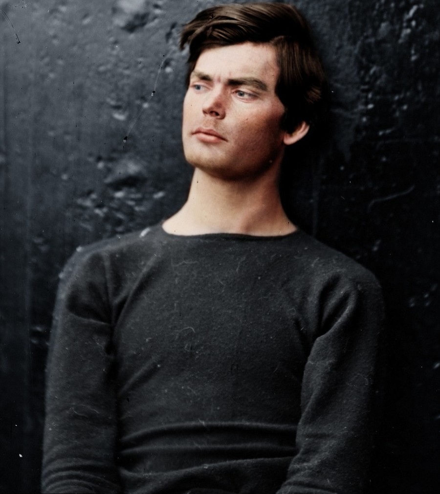 900x1010, 168 Kb / Пауэлл, Льюис, 1865, арест, покушение, Линкольн, раскрашено, ретро