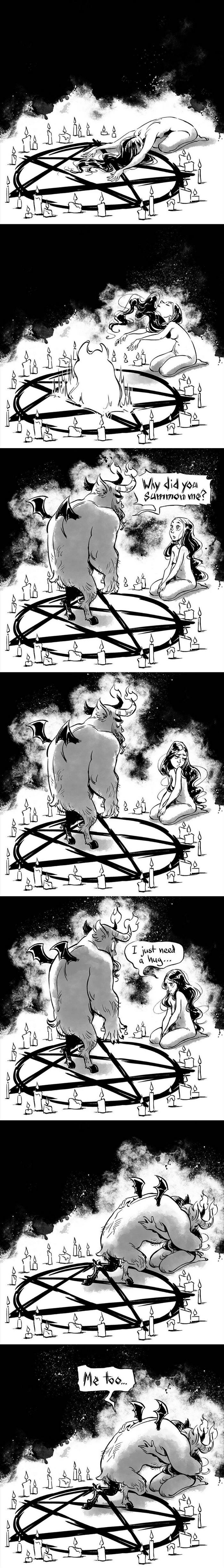 700x4909, 630 Kb / пентаграмма, вызов, свечки, девушка, объятия, Ольга Андриенко