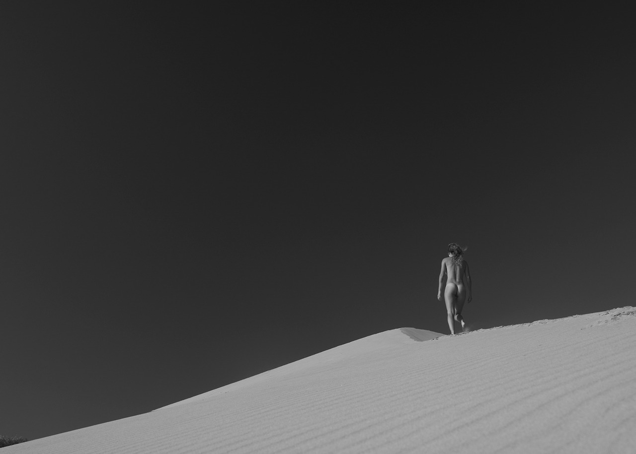 1280x915, 81 Kb / бархан, голая, ч/б