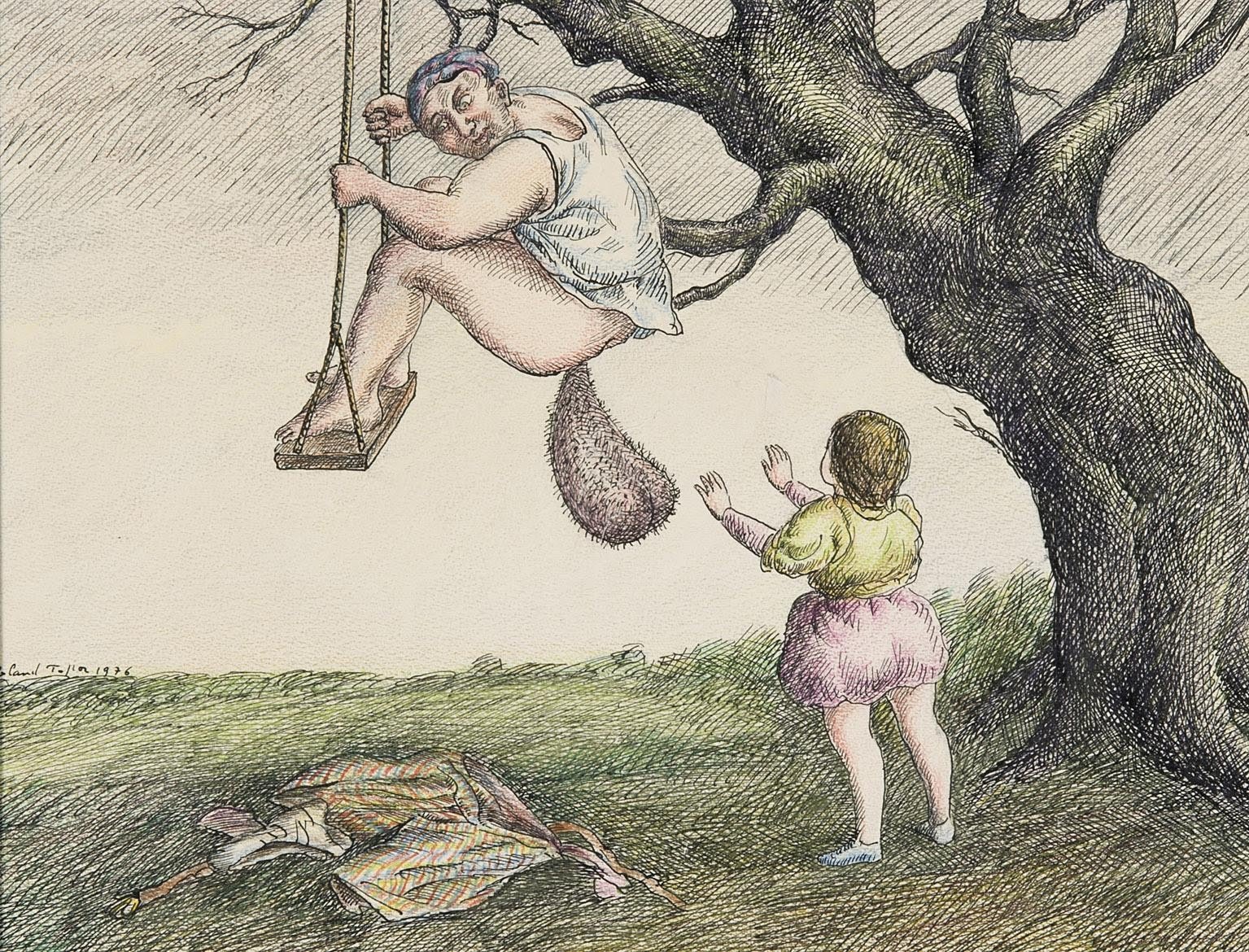 1535x1170, 570 Kb / дерево, качели, яйца, мужчина, мальчик