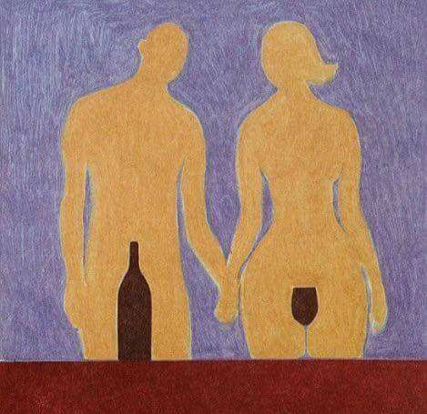 469x455, 36 Kb / бутылка, бокал, мужчина, женщина