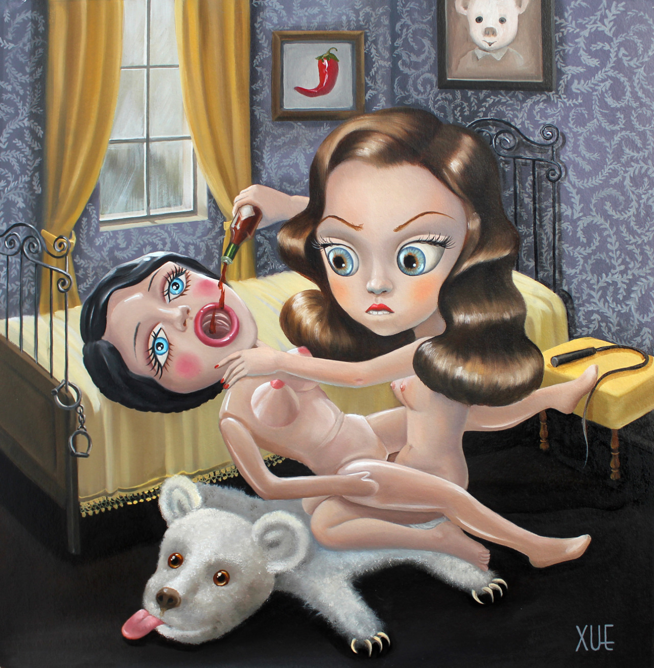 1280x1308, 505 Kb / кукла, острый соус, перец, месть, кровать