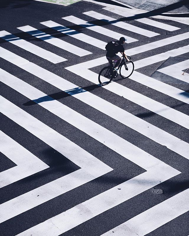 640x800, 122 Kb / велосипедист, зебра, полосы