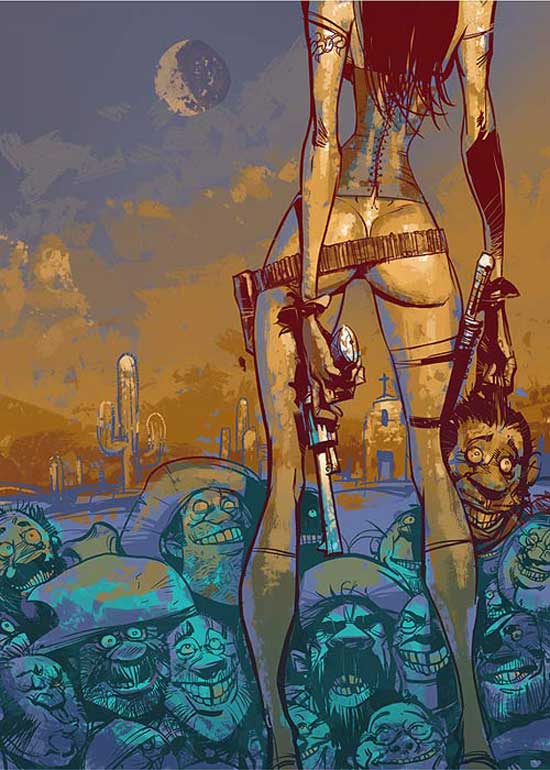 550x770, 65 Kb / otto von todd, Евгений Шмидт, револьвер, мексиканцы, сомбреро, кактусы, голова, попа, корсет, кобура