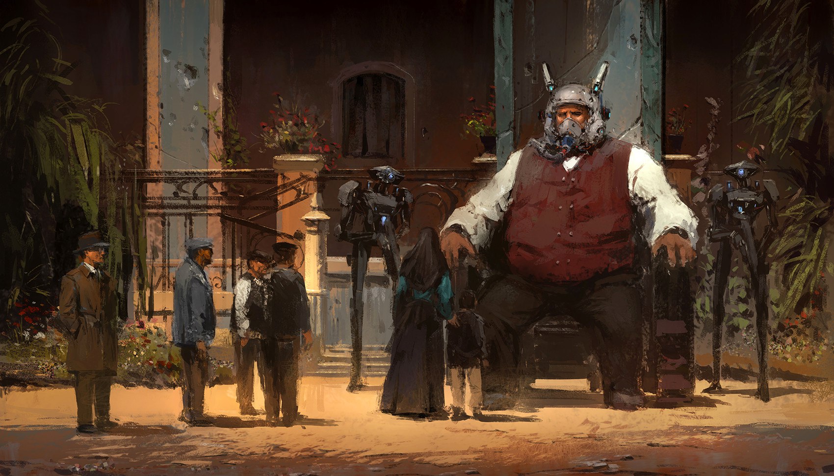 1700x971, 370 Kb / трон, роботы, киберпанк, sci-fi, J.C. Park