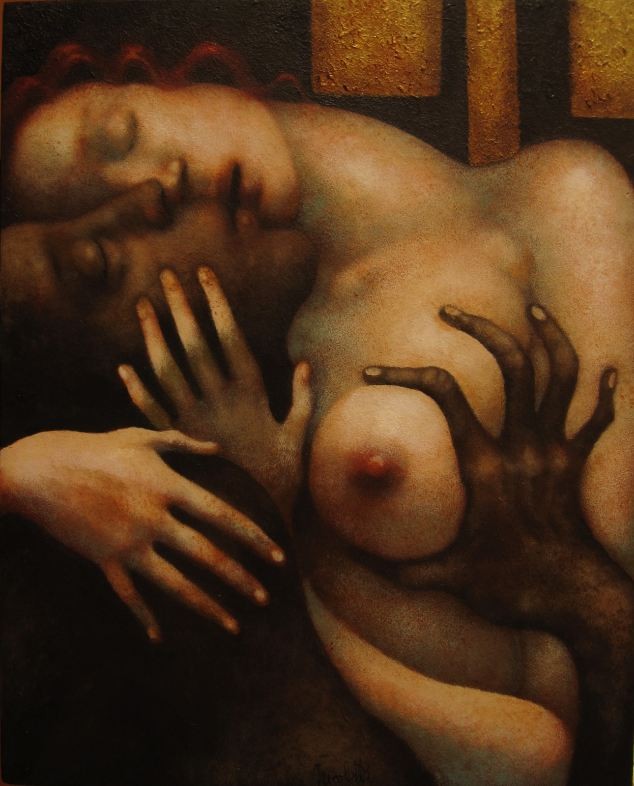 634x786, 74 Kb / мужчина, женщина, титьки, объятья