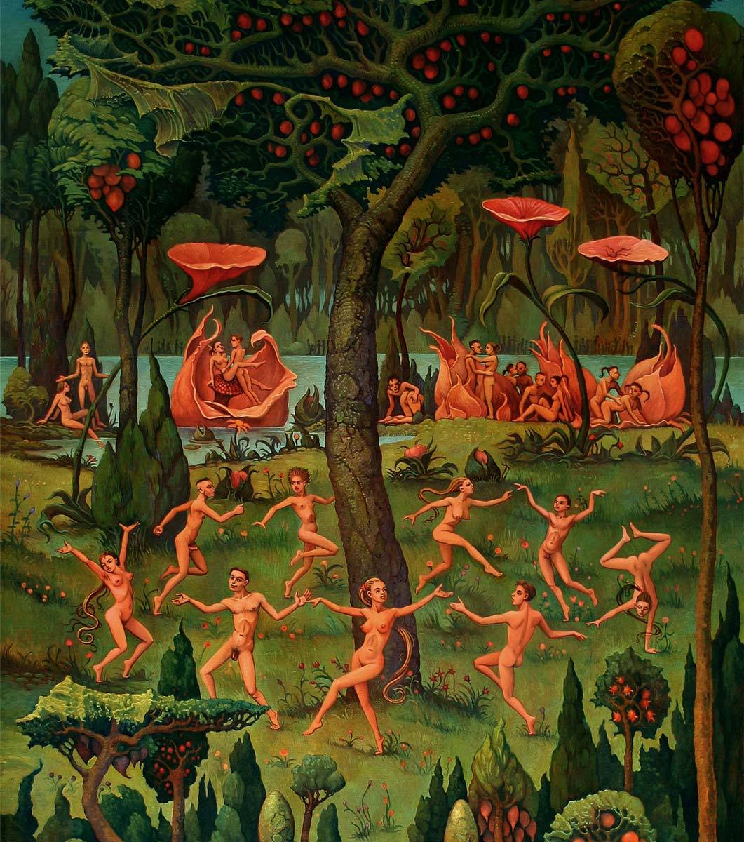 1061x1200, 233 Kb / лес, деревья, плоды, шабаш, оргии, Майкл Хаттер