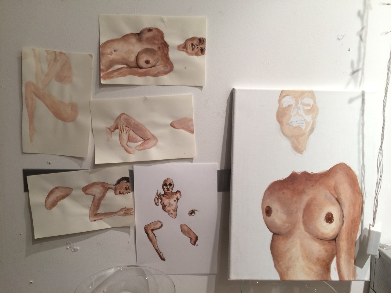 1280x960, 196 Kb / стена, листы, набросок, рисунок