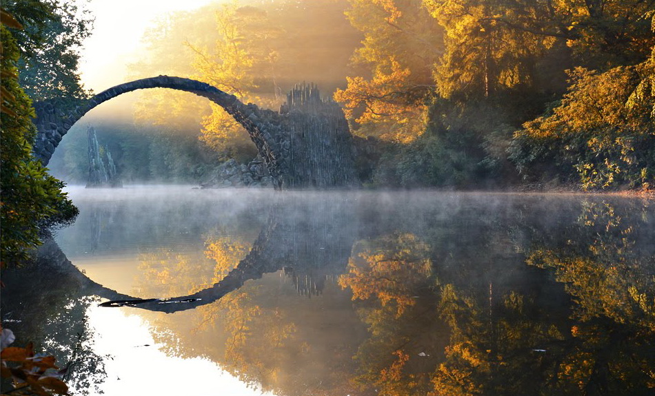 950x575, 249 Kb / Rakotzbrucke, Чёртов мост, Ракотцбрю, Кромлау