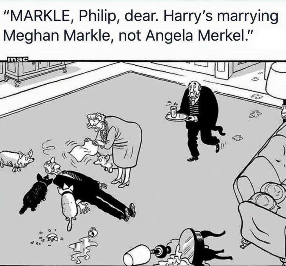 960x892, 92 Kb / Карикатура, Маркл, Меркель, Свадьба, Англия