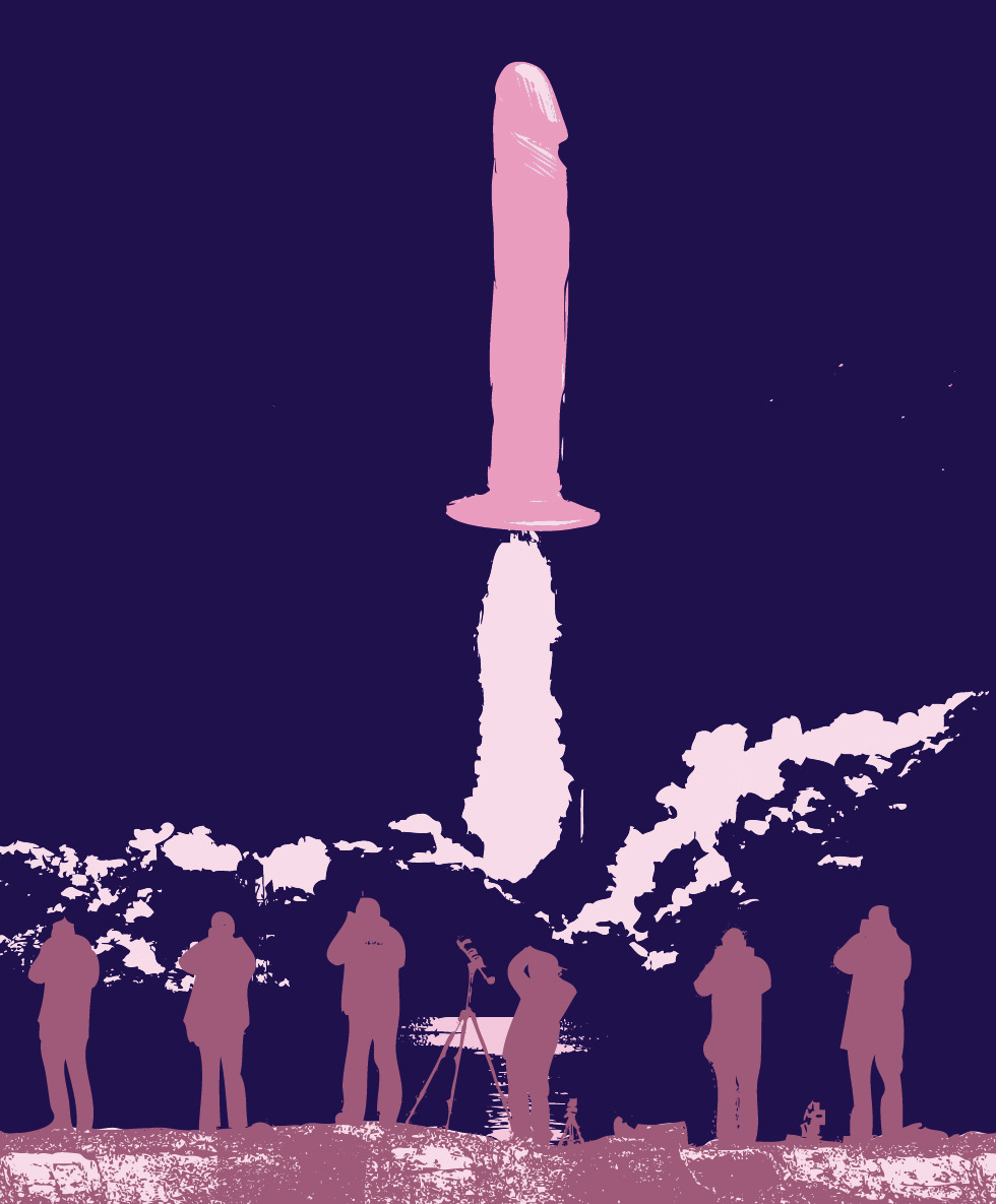 980x1185, 149 Kb / ракета, запуск, зрители, дилдо