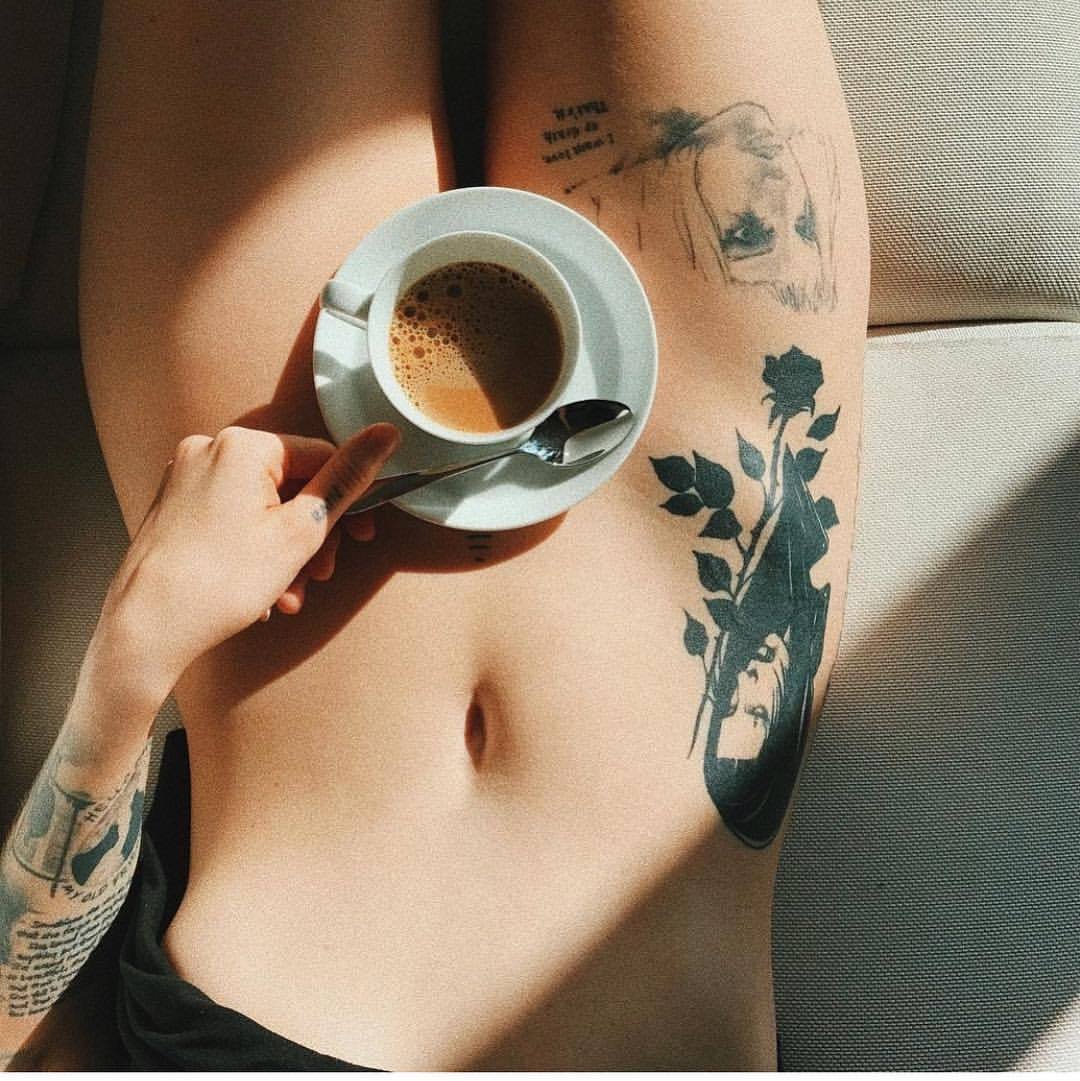 1080x1081, 141 Kb / кофе, чашка, тату, роза