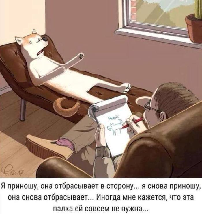 700x740, 70 Kb / рисунок, собака, психиатр