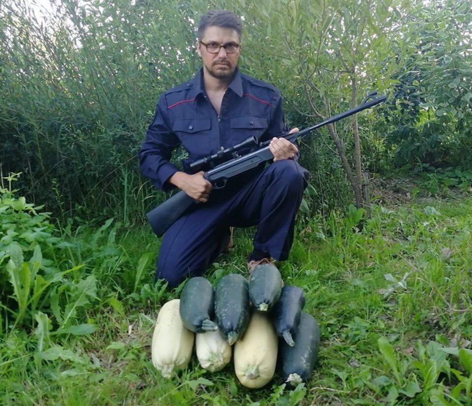 959x825, 172 Kb / кабачки, охотник, очки, ружьё