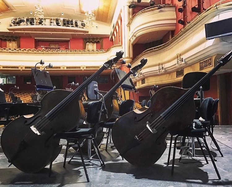 750x606, 192 Kb / театр, балкон, оркестр, стулья, контрабасы