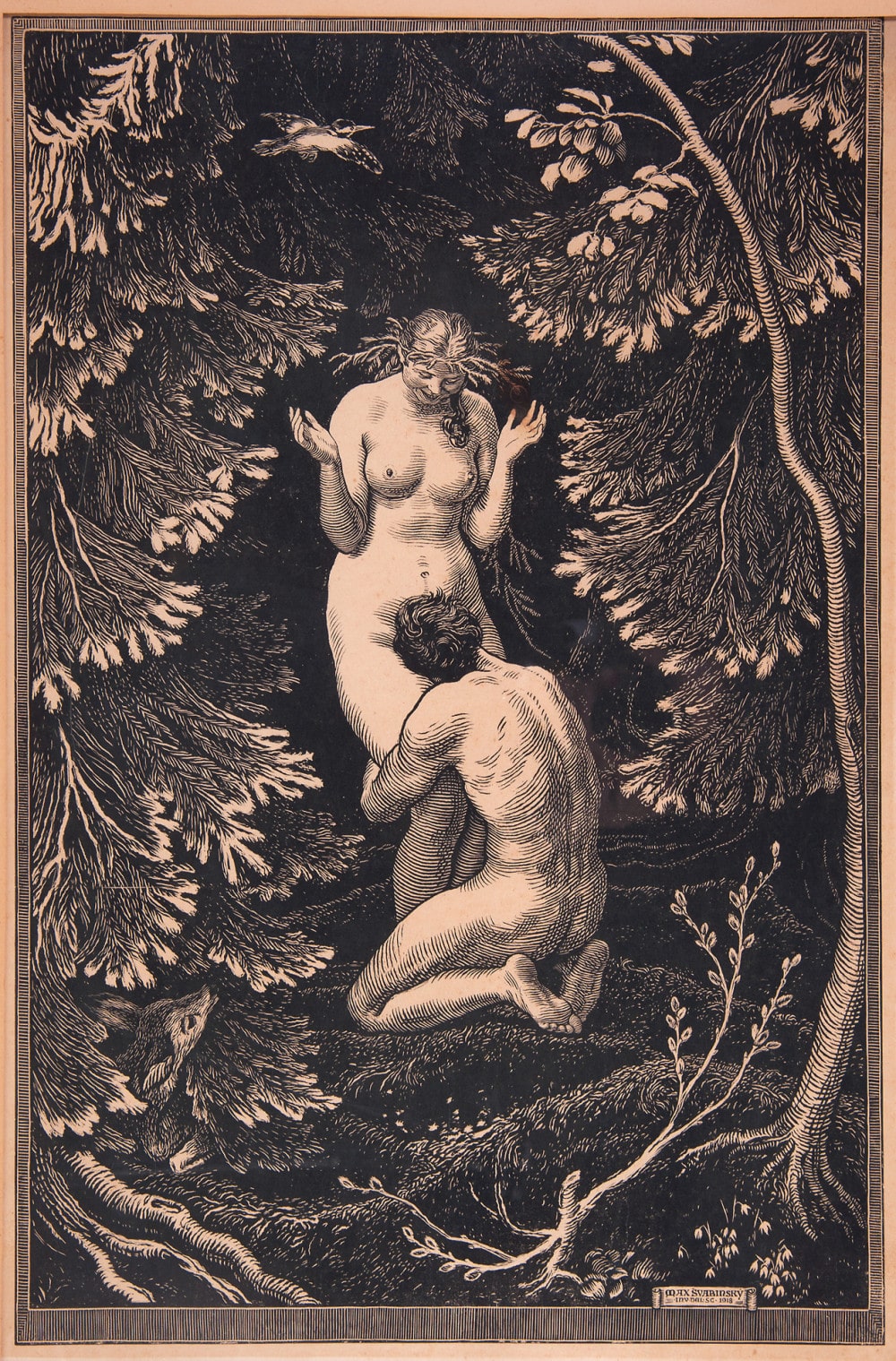 1000x1519, 604 Kb / мужик, девка, куннилингус, эмоции, In Paradis, Max Svabinsky, рисунок