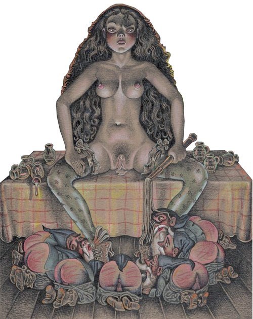 500x629, 73 Kb / белоснежка, гномы, бдсм