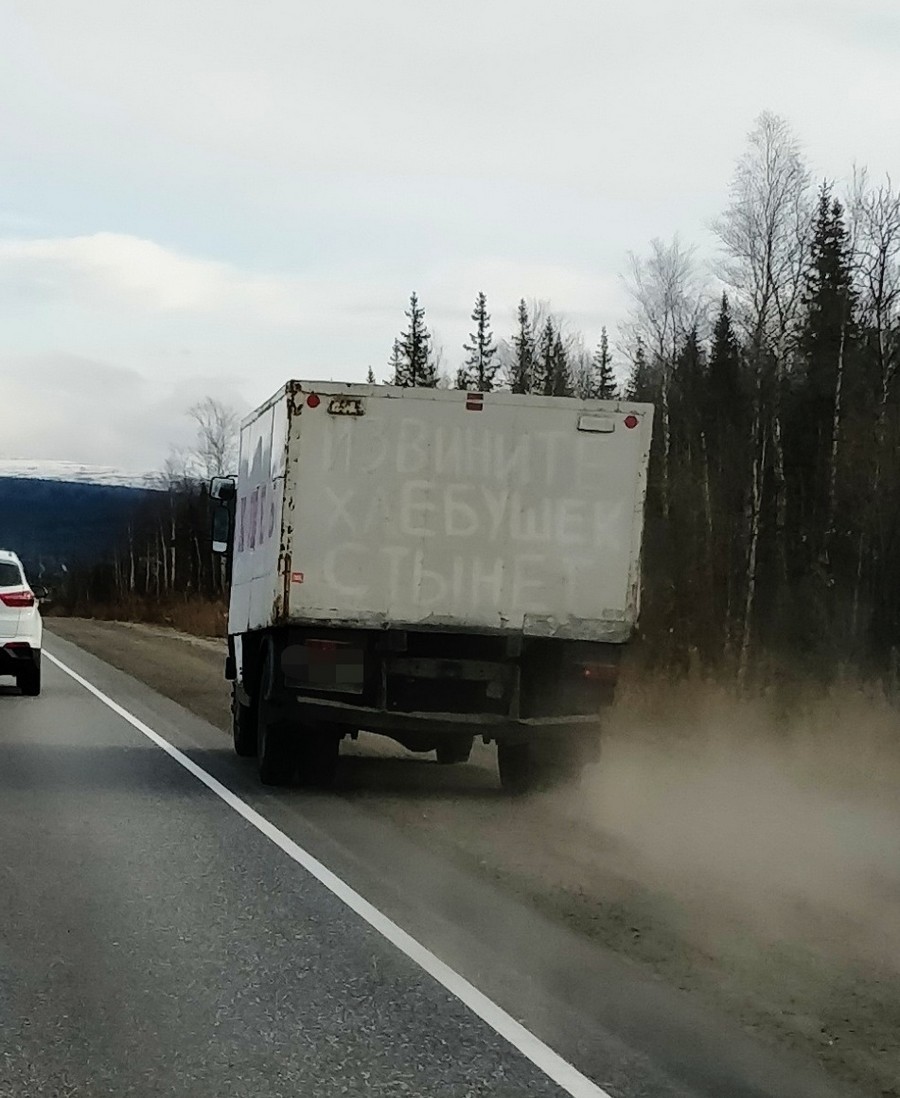 900x1098, 164 Kb / грузовик, хлебушек, стынет, обочина