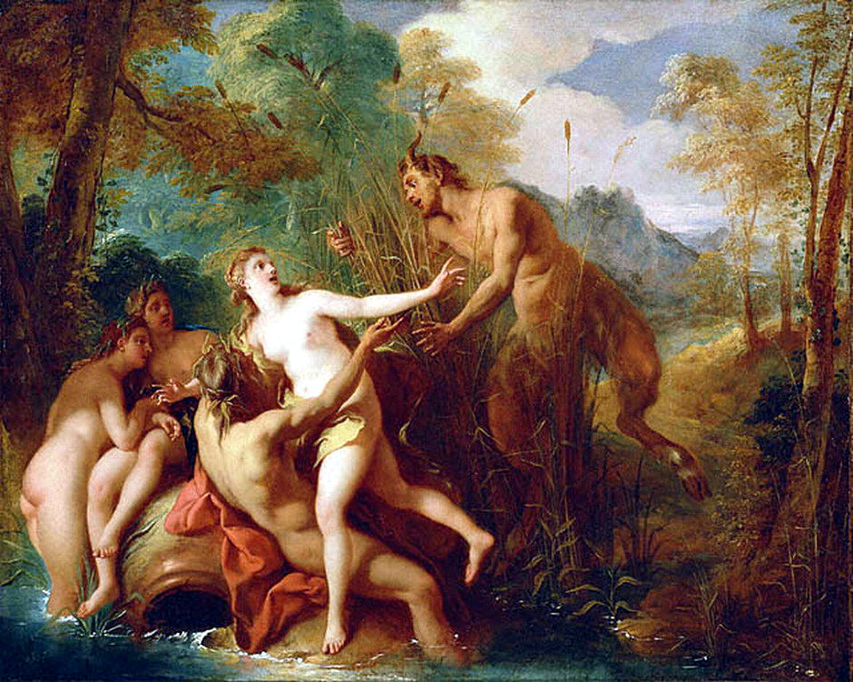 940x751, 578 Kb / водоем, деревья, парочки, бог, Пан