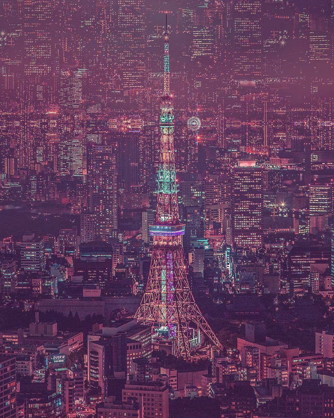 1080x1350, 391 Kb / ночь, башня, огни