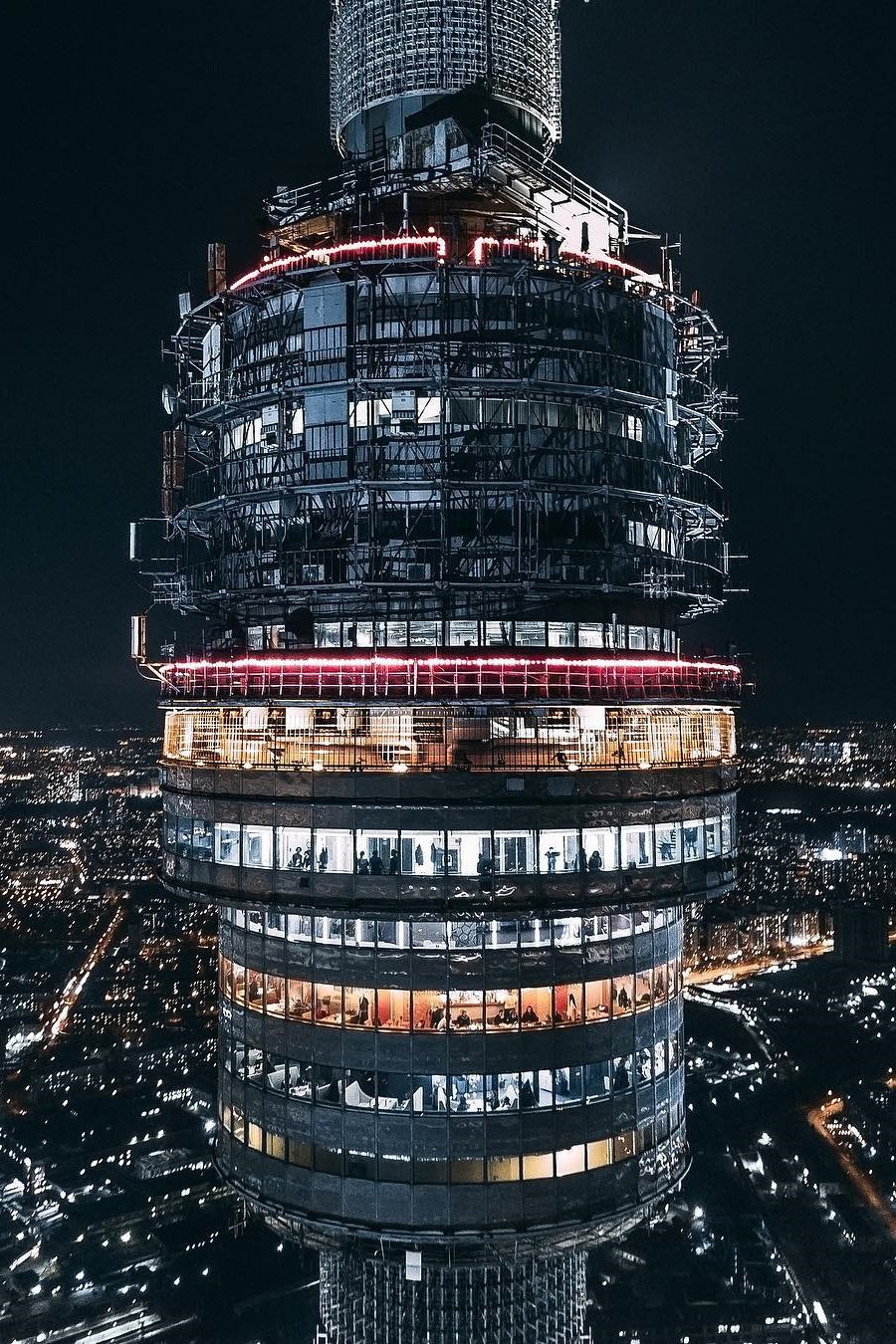 900x1350, 414 Kb / Останкино, башня, ночь, огни, город