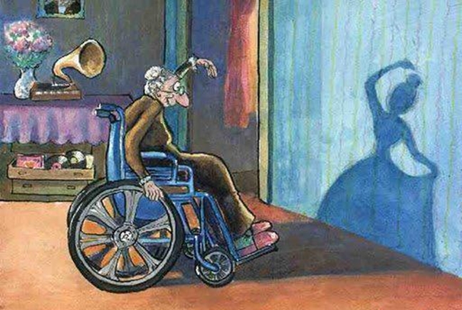 649x436, 223 Kb / балерина, тень, граммофон, инвалидная коляска, бабушка, пластинки