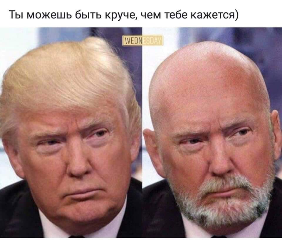960x834, 78 Kb / Трамп, борода, лысина