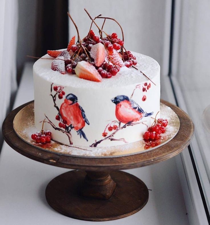 736x790, 76 Kb / клубника, рябина, снегири, торт
